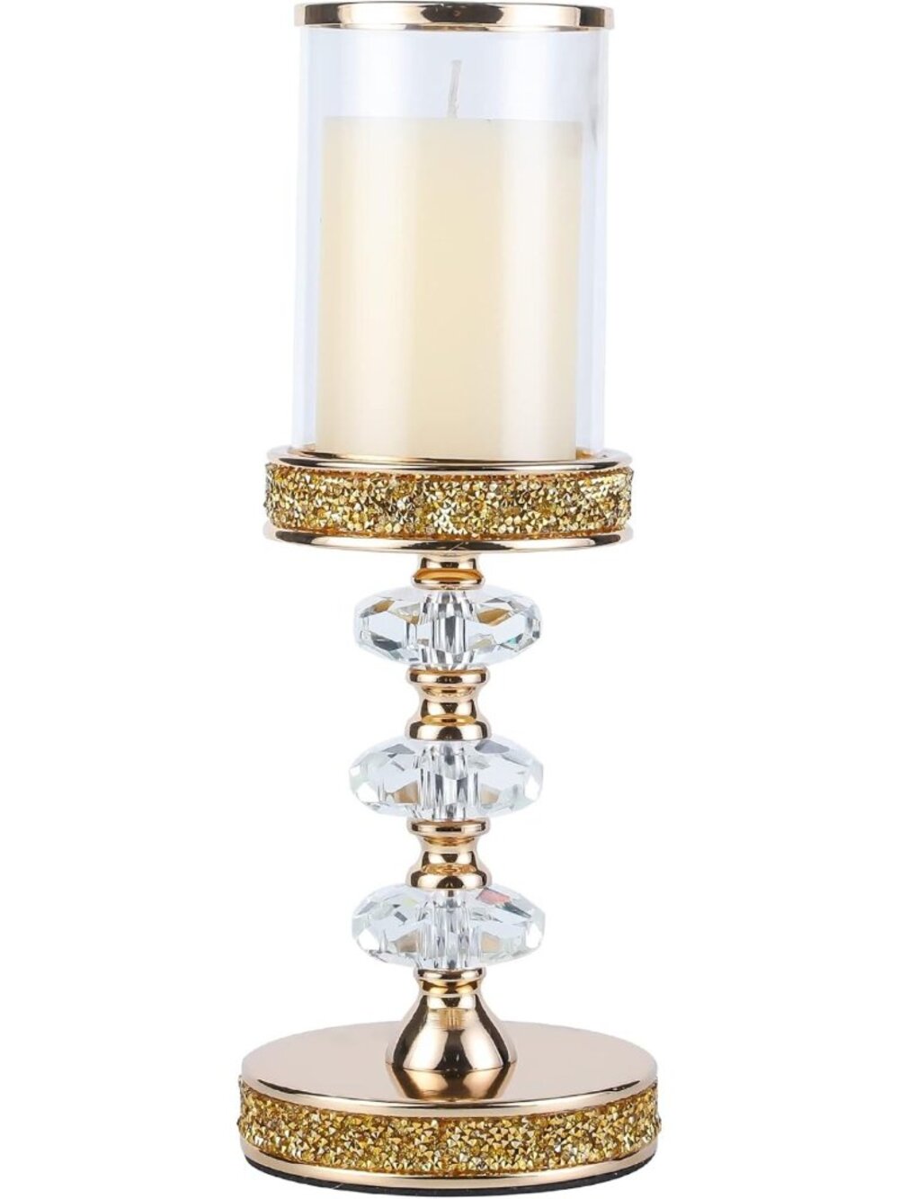 Elegant Crystal Pillar Candle Holders for Weddings, Events & Home Decor